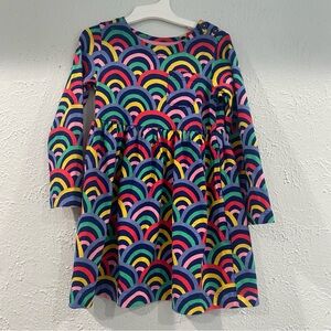 Mini Boden Rainbow long sleeve 2-3yr 100% cotton dress. EUC